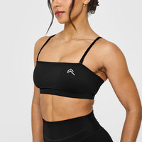 EasyLift™ Multi Way Bandeau Bralette with White Logo | Black