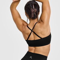 EasyLift™ Multi Way Bandeau Bralette with White Logo | Black