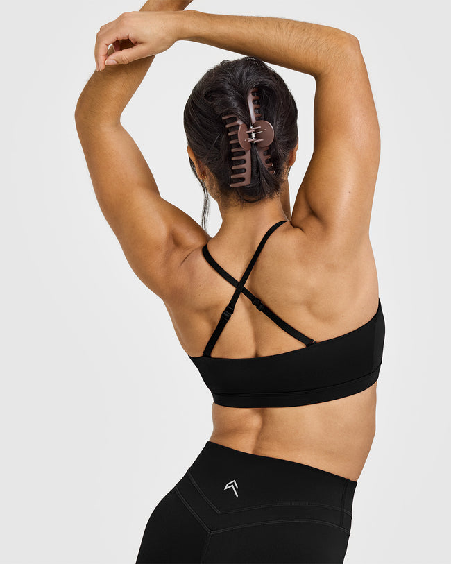 EasyLift™ Multi Way Bandeau Bralette with White Logo | Black