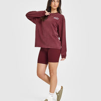 Oner Graphic Washed Long Sleeve Top | Rosewood