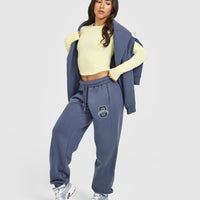 Foundations Joggers With Printed Graphic | Granite Blue