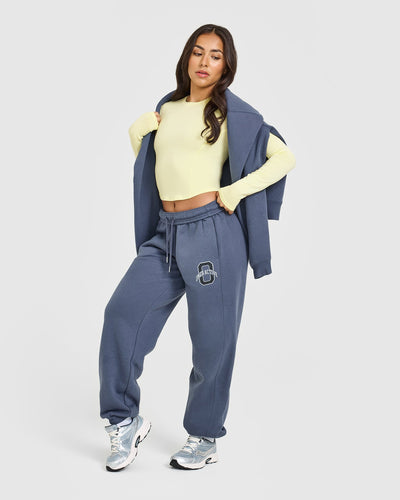 Foundations Joggers With Printed Graphic | Granite Blue