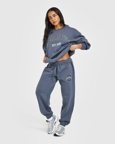 Foundations Oversized Sweatshirt With Large Printed Graphic | Granite Blue