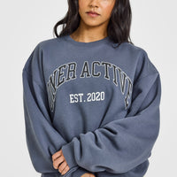 Foundations Oversized Sweatshirt With Large Printed Graphic | Granite Blue