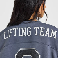 Foundations Oversized Sweatshirt With Large Printed Graphic | Granite Blue