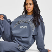 Foundations Oversized Sweatshirt With Large Printed Graphic | Granite Blue
