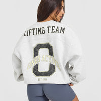 Foundations Oversized Sweatshirt With Large Printed Graphic | Light Grey Marl