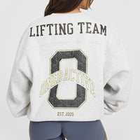 Foundations Oversized Sweatshirt With Large Printed Graphic | Light Grey Marl