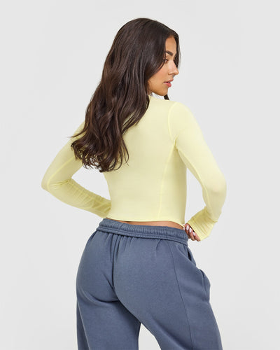 Mellow™ Soft Mid Long Sleeve Top | Pastel Yellow