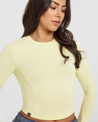 Mellow™ Soft Mid Long Sleeve Top | Pastel Yellow