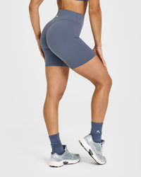 SoftMotion™ Cycling Shorts 8" | Granite Blue