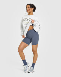 SoftMotion™ Cycling Shorts 8" | Granite Blue