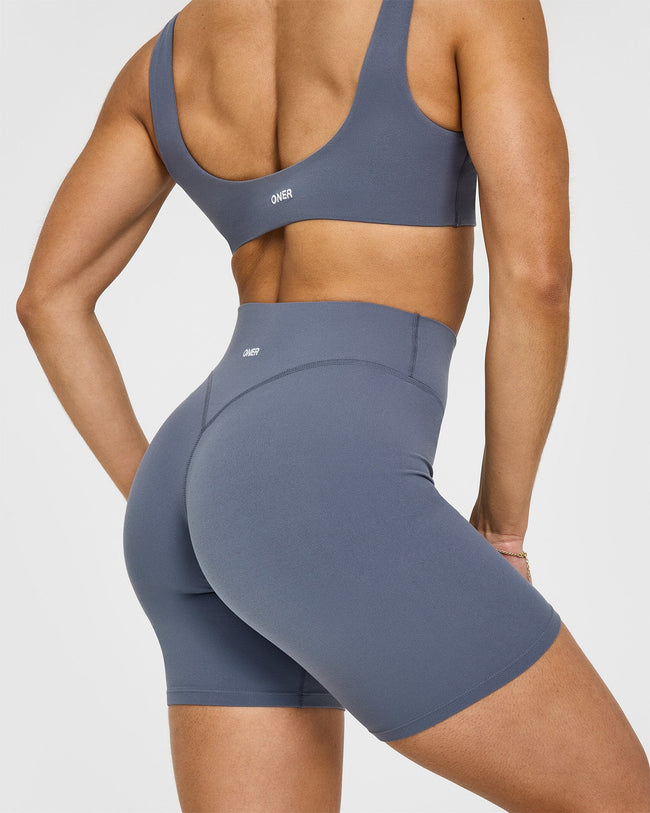 SoftMotion™ Cycling Shorts 8" | Granite Blue