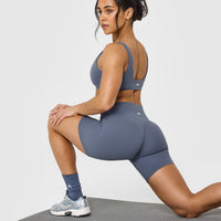 SoftMotion™ Cycling Shorts 8" | Granite Blue