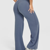SoftMotion™ Straight Leg Bottoms with White Logo | Granite Blue