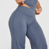 SoftMotion™ Straight Leg Bottoms with White Logo | Granite Blue