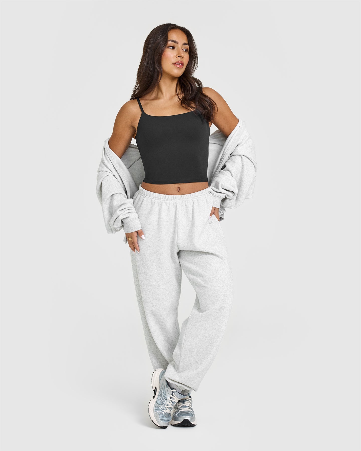 SoftMotion™ Strappy Mid Vest with Built in Bra Shelf | Soft Black