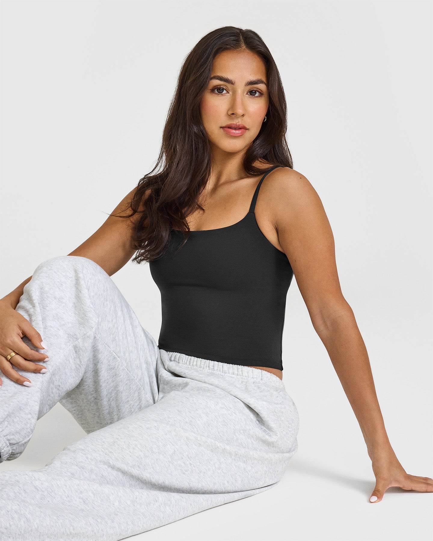 SoftMotion™ Strappy Mid Vest with Built in Bra Shelf | Soft Black