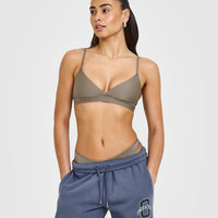 Silhouette Crossover Bralette | Moss Brown