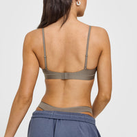Silhouette Crossover Bralette | Moss Brown