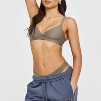Silhouette Crossover Bralette | Moss Brown