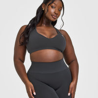 Effortless Seamless Racer Back Sports Bra | Coal