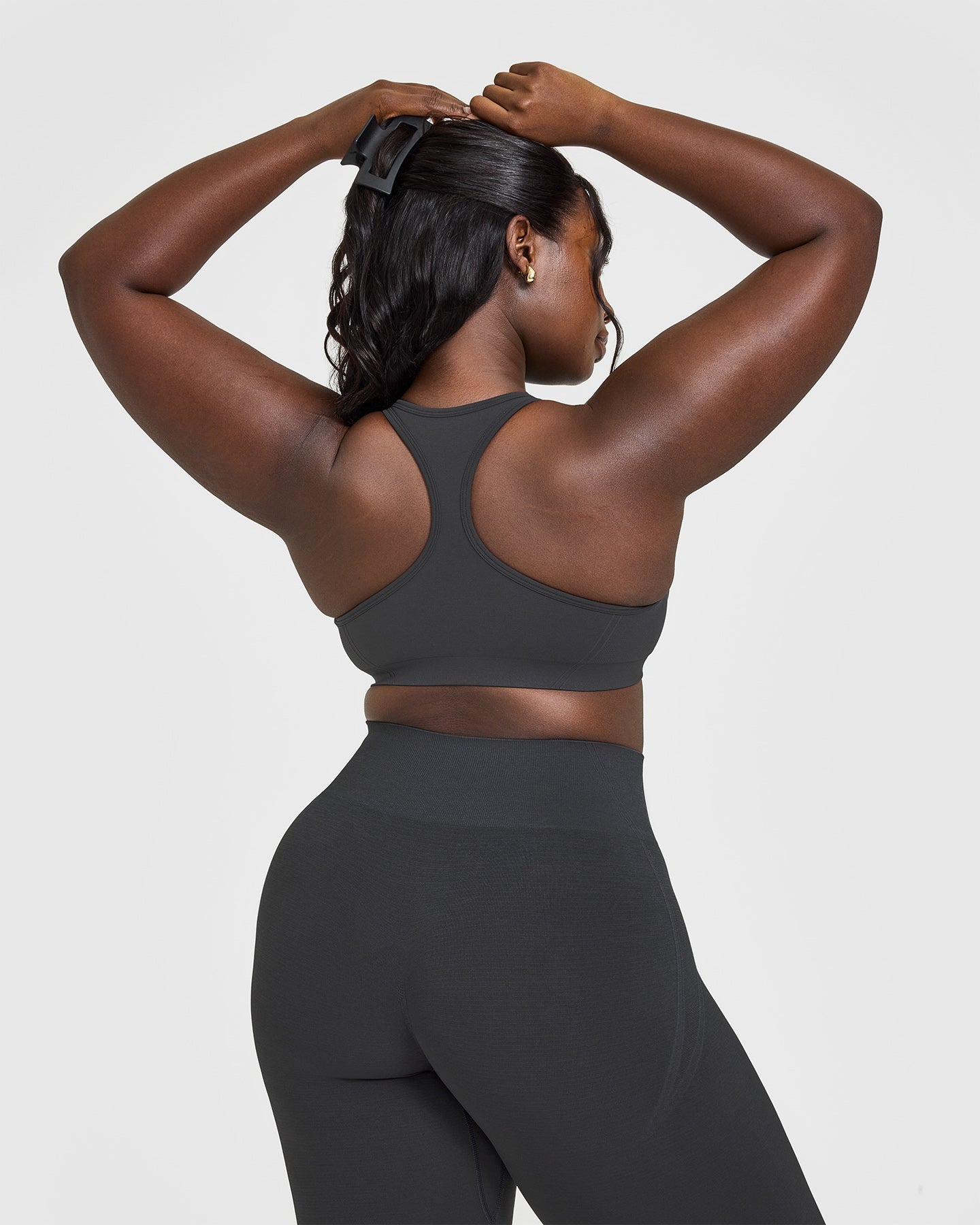 Effortless Seamless Racer Back Sports Bra | Coal
