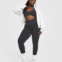 Effortless Seamless Racer Back Sports Bra | Coal