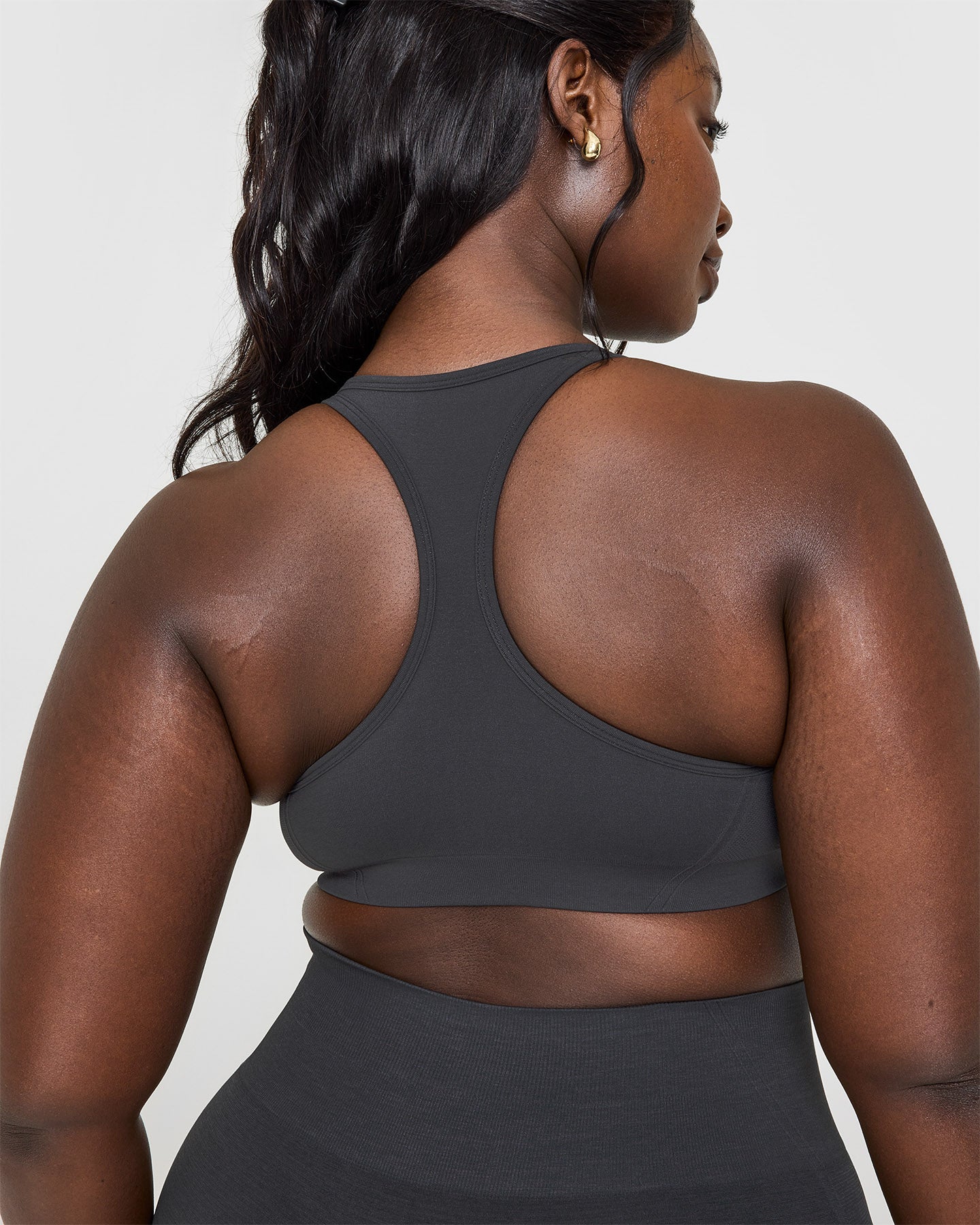 Effortless Seamless Racer Back Sports Bra | Coal