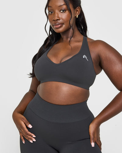 Effortless Seamless Racer Back Sports Bra | Coal