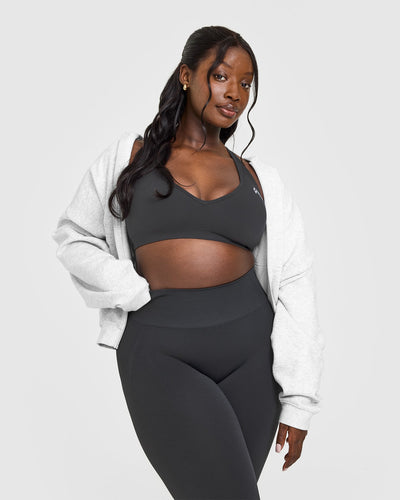 Effortless Seamless Racer Back Sports Bra | Coal
