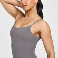 SoftMotion™ Strappy Mid Vest with Built in Bra Shelf | Ash Grey