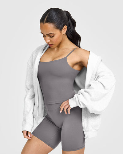 SoftMotion™ Strappy Mid Vest with Built in Bra Shelf | Ash Grey