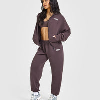 Mid Weight Zip Through Hoodie | Umber Brown