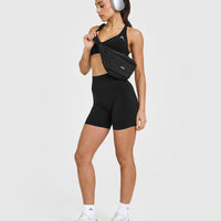 Effortless Seamless Racer Back Sports Bra | Black