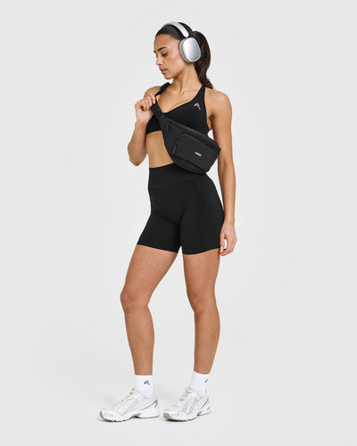 Effortless Seamless Racer Back Sports Bra | Black