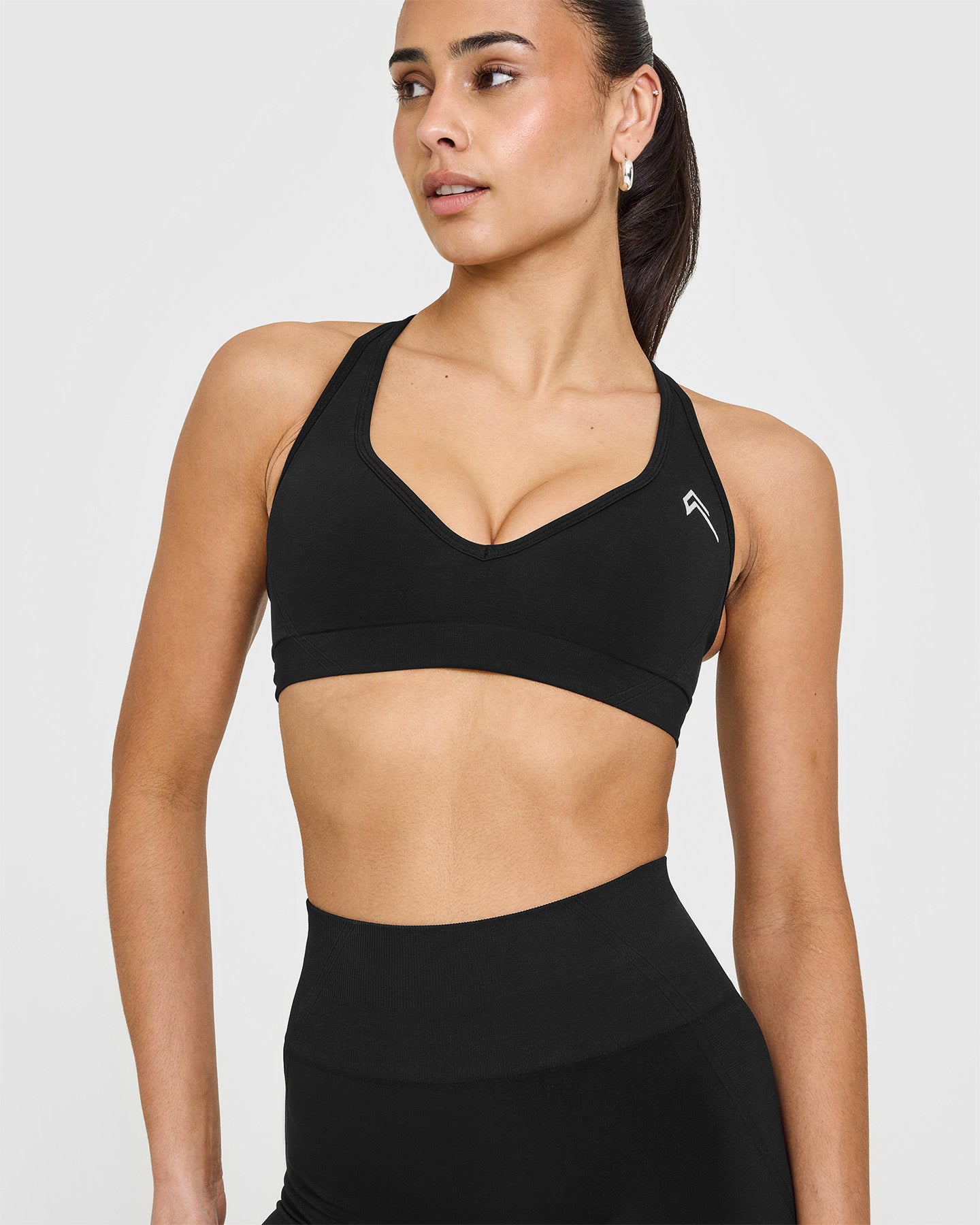 Effortless Seamless Racer Back Sports Bra | Black