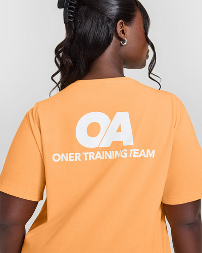 Classic Oversized Lightweight T-Shirt with Printed Graphic | Powdered Orange