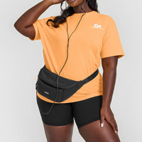 Classic Oversized Lightweight T-Shirt with Printed Graphic | Powdered Orange