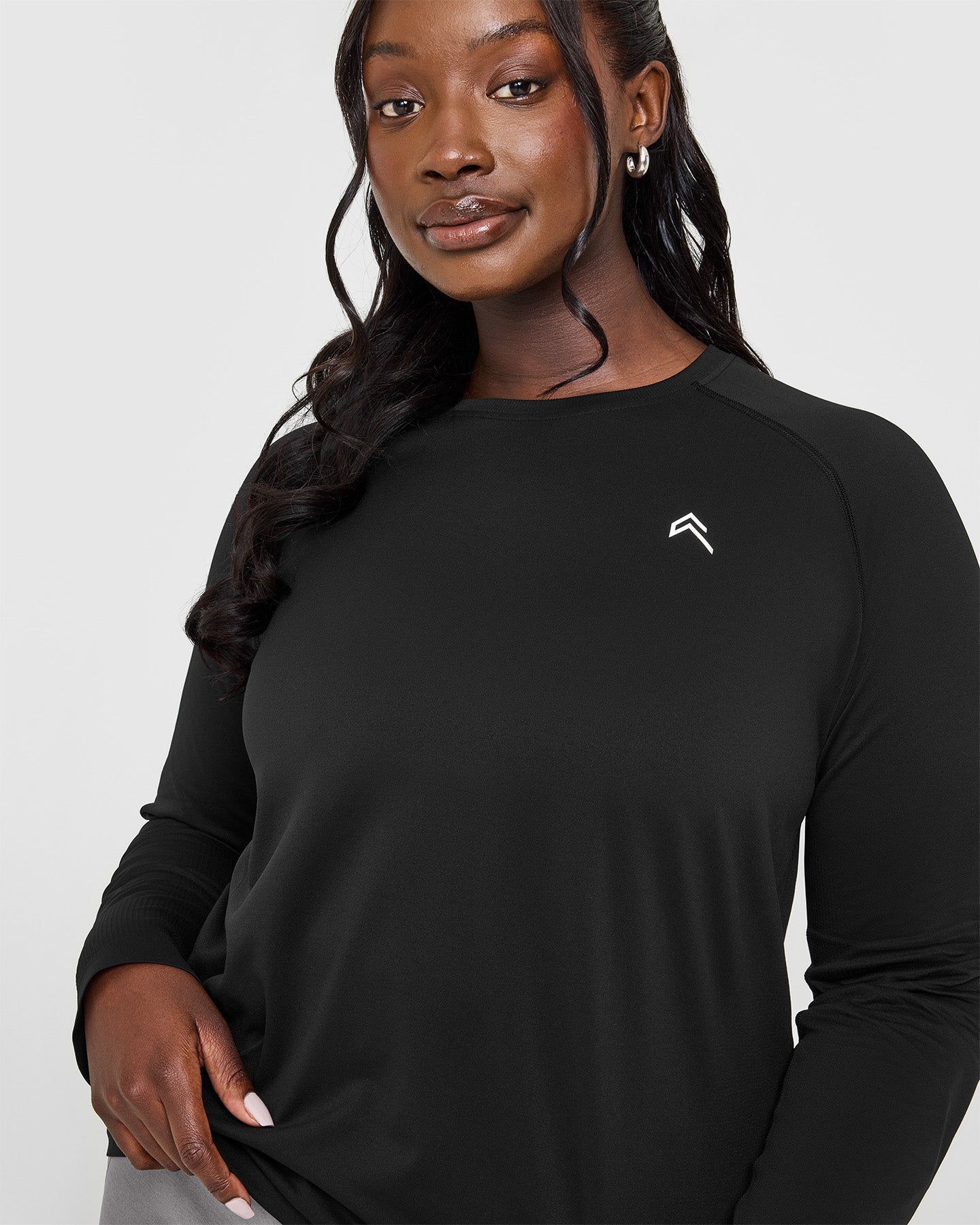 Go To Seamless Loose Long Sleeve Top | Black