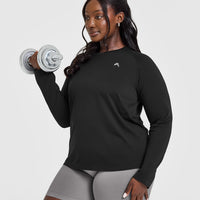 Go To Seamless Loose Long Sleeve Top | Black