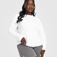 Go To Seamless Loose Long Sleeve Top | White