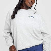 Lightweight Graphic Sweatshirt | Light Grey Marl