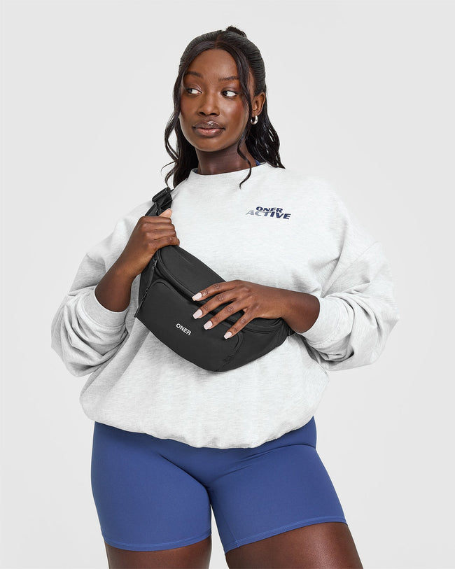 Lightweight Graphic Sweatshirt | Light Grey Marl