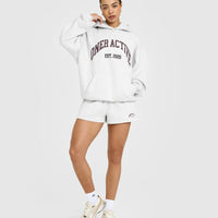 Foundations Oversized Hoodie With Large Printed Graphic | Light Grey Marl