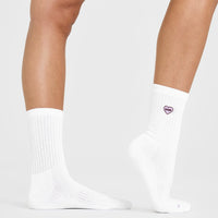 Oner Heart Crew Socks 3 Pack | White/Lavender