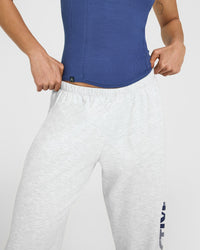 Lightweight Graphic Joggers | Light Grey Marl