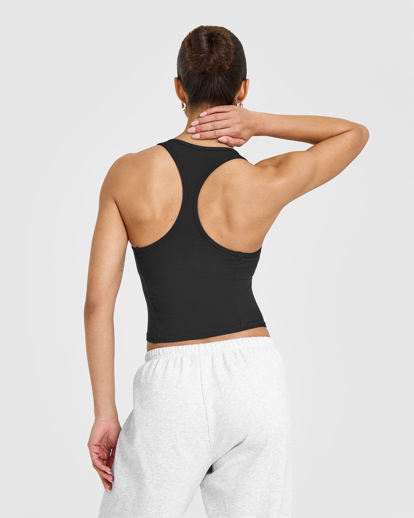 Mellowâ„¢ Rib Square Neck Mid Vest with Built in Bra Shelf | Soft Black