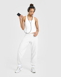 Mellowâ„¢ Rib Scoop Neck Vest with Built in Bra Shelf | White