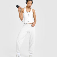 Mellowâ„¢ Rib Scoop Neck Vest with Built in Bra Shelf | White